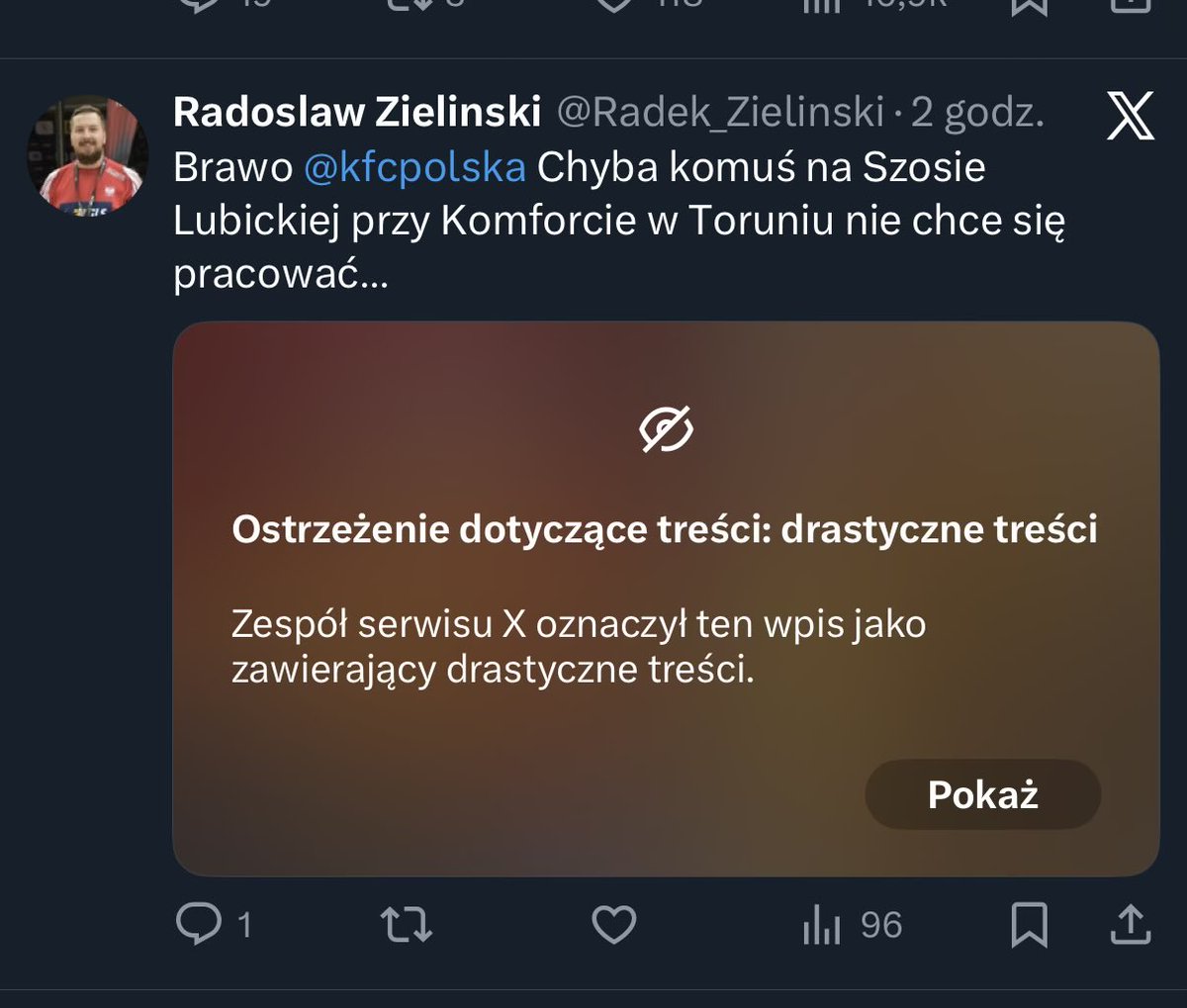 bartpiechocki's tweet photo. @Radek_Zielinski @kfcpolska 😂😂😂 https://t.co/P4UeMKbdbj