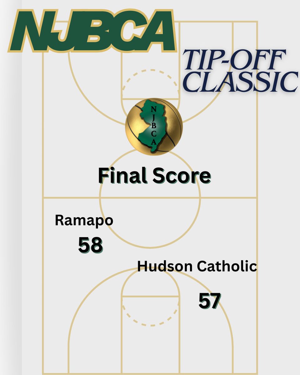 Ramapo beats Hudson Catholic with the missed shot was in and out at the buzzer - Great Game! #NJBCA