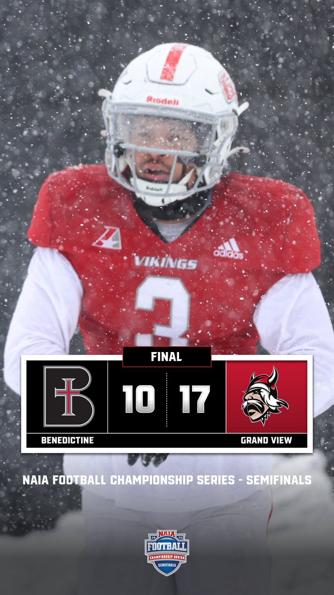NAIA's tweet image. 🏈
Rematch! The last two #NAIAFootball National Champions (@VikingAthletics, 2024; @KUSeahawks, 2023) will play for a second-straight year, this time in Fort Worth. Keiser defeats College of Idaho in the Semifinal round, 36-27, after trailing 21-9 at the half.
GVU made a…