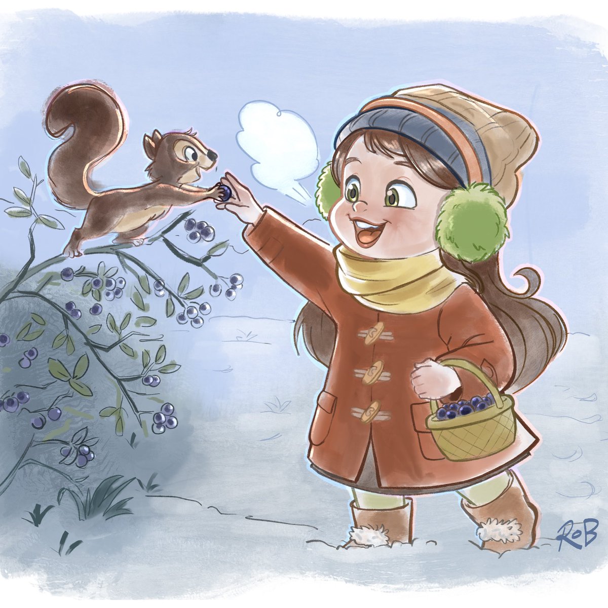 megalaros's tweet photo. I joined Amanda Ninji on IG ‘s November DTIYS. Had fun with this one and also added a squirrel. I also don’t know what berries those are so don’t ask.

#amandaninjinov25 
#DTIYS #DrawThisInYourStyle https://t.co/k6i6NiALYy