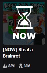 VidBoy1's tweet photo. Steal a Brainrot north pole update has 16 MILLION PLAYERS?!? THATS INSANE! https://t.co/PMS7jV7cDC