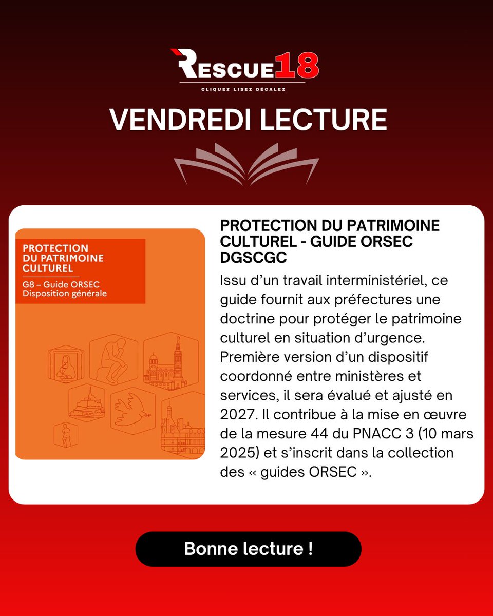 rescue18com's tweet photo. #VendrediLecture 📚🚒
@SecCivileFrance
➡ https://t.co/PURryUKjlT
#PSO #PSBC #protection #patrimoine #patrimoineculturel #pompiers #sapeurspompiers https://t.co/mNzIEzktAI