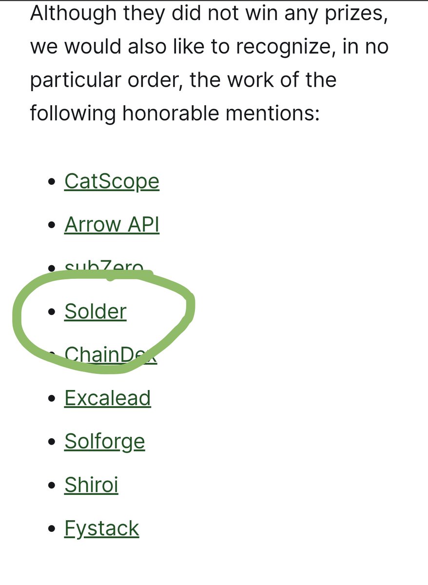 Solder won the Honorable Mention on <a href="/colosseum/">Colosseum</a> Cypherpunk at <a href="/SolanaConf/">Solana Conference</a>!

Thank you Solder Community for the Support!

KEEP SOLDERING!
