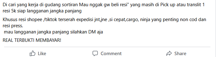 ecommurz's tweet image. Penipuan modus "barang tertukar/rusak" ini sangat meresahkan. Sudah banyak korbannya, kerugian dari 5 sampai 100 juta per orang. Semua mudah percaya krn penipu punya info lengkap isi paket, nama penerima, alamat, kontak, etc.

Darimana didapat info2 itu? Salah satunya: