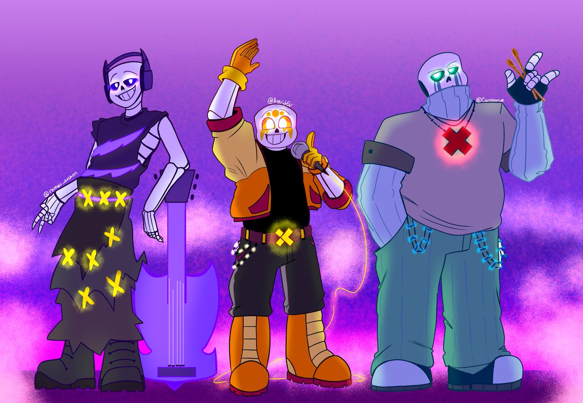 Band AU | Honey, Musician &amp; Gloom formed a rock metal band together!

Musician <a href="/ramen_archon/">– 🦇 doshik | free 🍉</a> 
Gloom <a href="/carnivarue/">Carnivarue</a> 

#honeysans #utauband #undertalebandau #bandau #musiciansans #gloomsans
