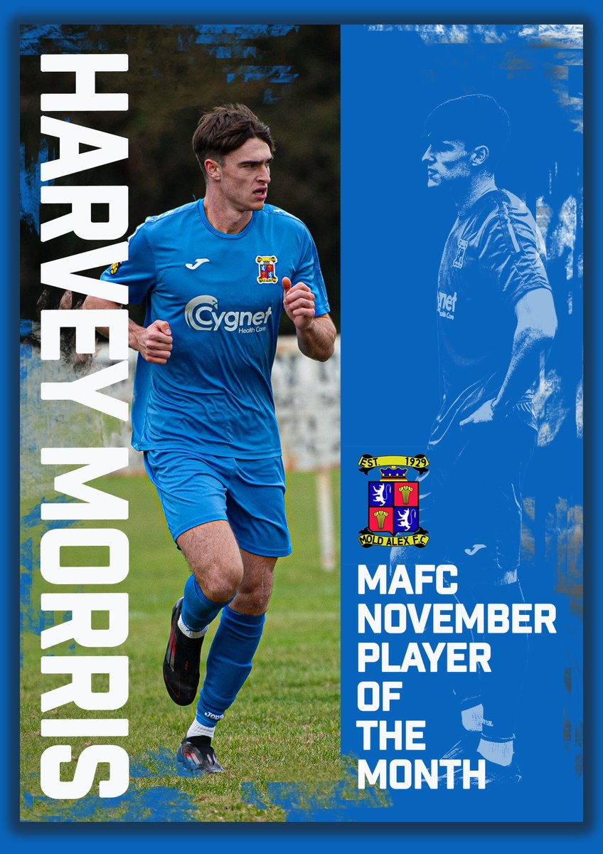 moldalexfc1929's tweet photo. 🗣 The fans have spoken…
🏆 November Player of the Month is Harvey Morris! 👏⚽️
#MoldAlex #PlayerOfTheMonth #NorthWalesFootball https://t.co/Fk5ayrF4XI
