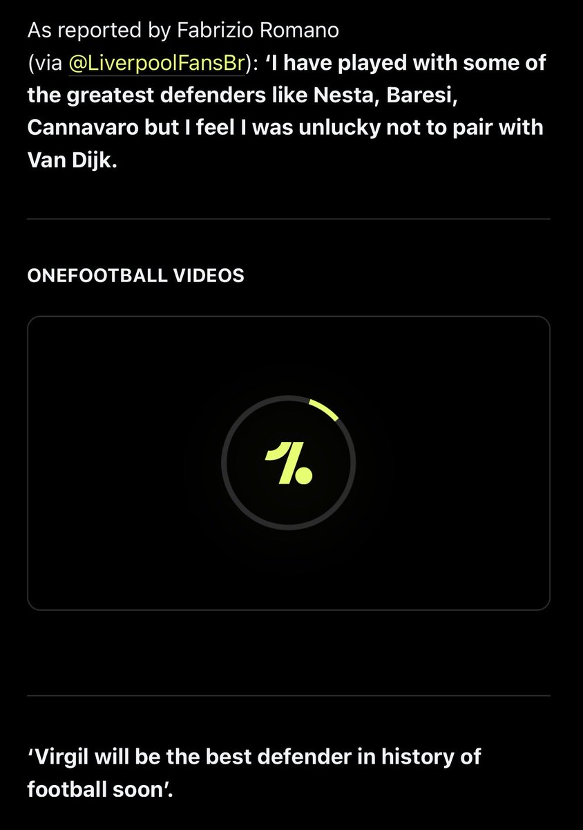 <a href="/RDoki45/">Rafat Doki</a> I have played with some of the greatest defenders like Nesta, Baresi, Cannavaro but I feel I was unlucky not to pair with Van Dijk.

Virgil will be the best defender in history of football soon. 

هذا تصريح لمالديني بالمناسبة يابو دوكي في 2022