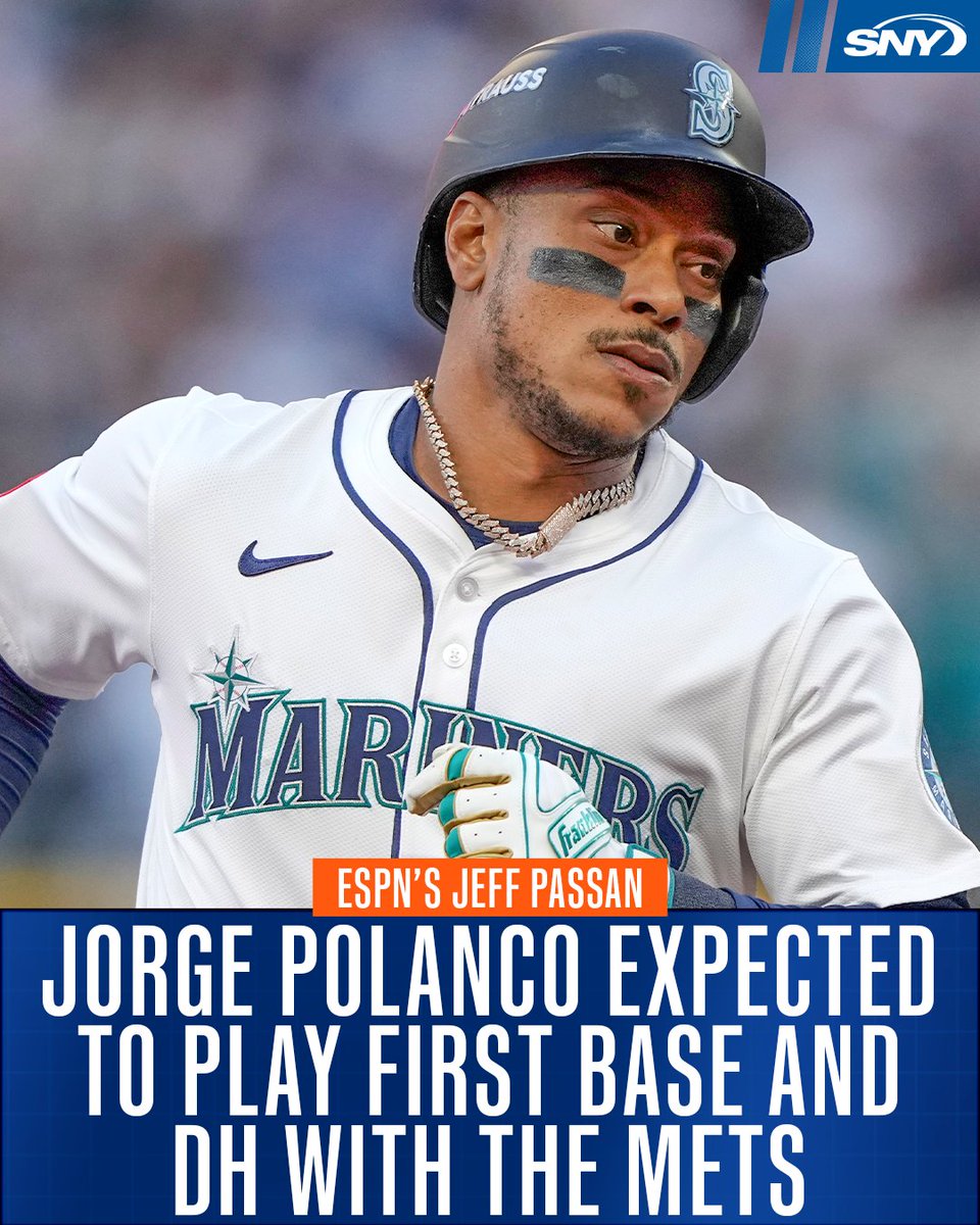 SNY_Mets's tweet photo. .@JeffPassan reports that Jorge Polanco is expected to play first base and DH with the Mets.

Polanco has made one appearance at first base in his 12-year major-league career. https://t.co/a1qCpm4PpY
