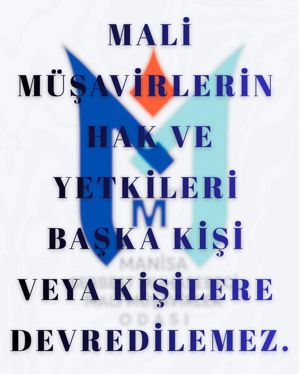 MALİ MÜŞAVİRLERİN YETKİLERİ BAŞKA KİŞİ YADA KURUMLARA DEVREDİLEMEZ.

 #SMMMYetkiGaspınaHayır