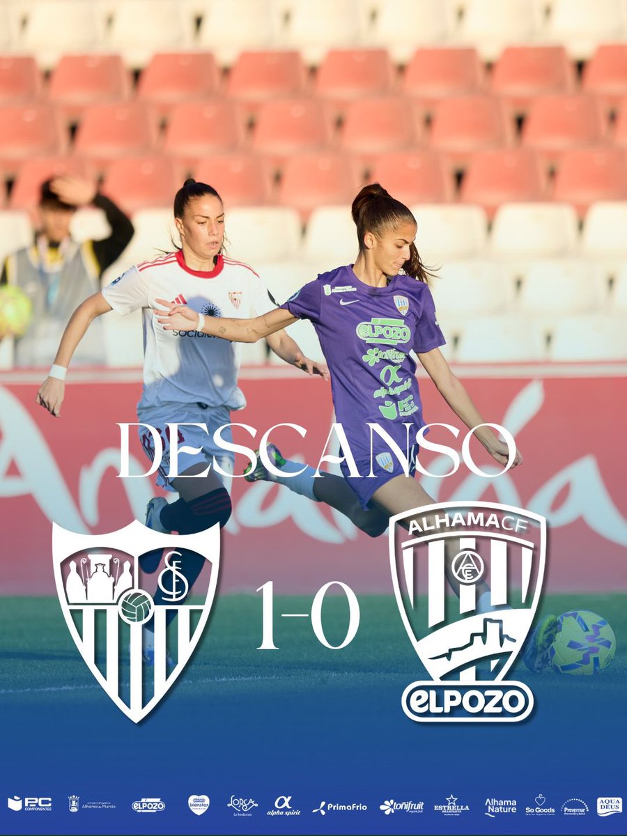 45+7’⌚️ | 1-0 | Descanso en Sevilla.

#SevillaAlhama
#NoEsSuerteEsAlma