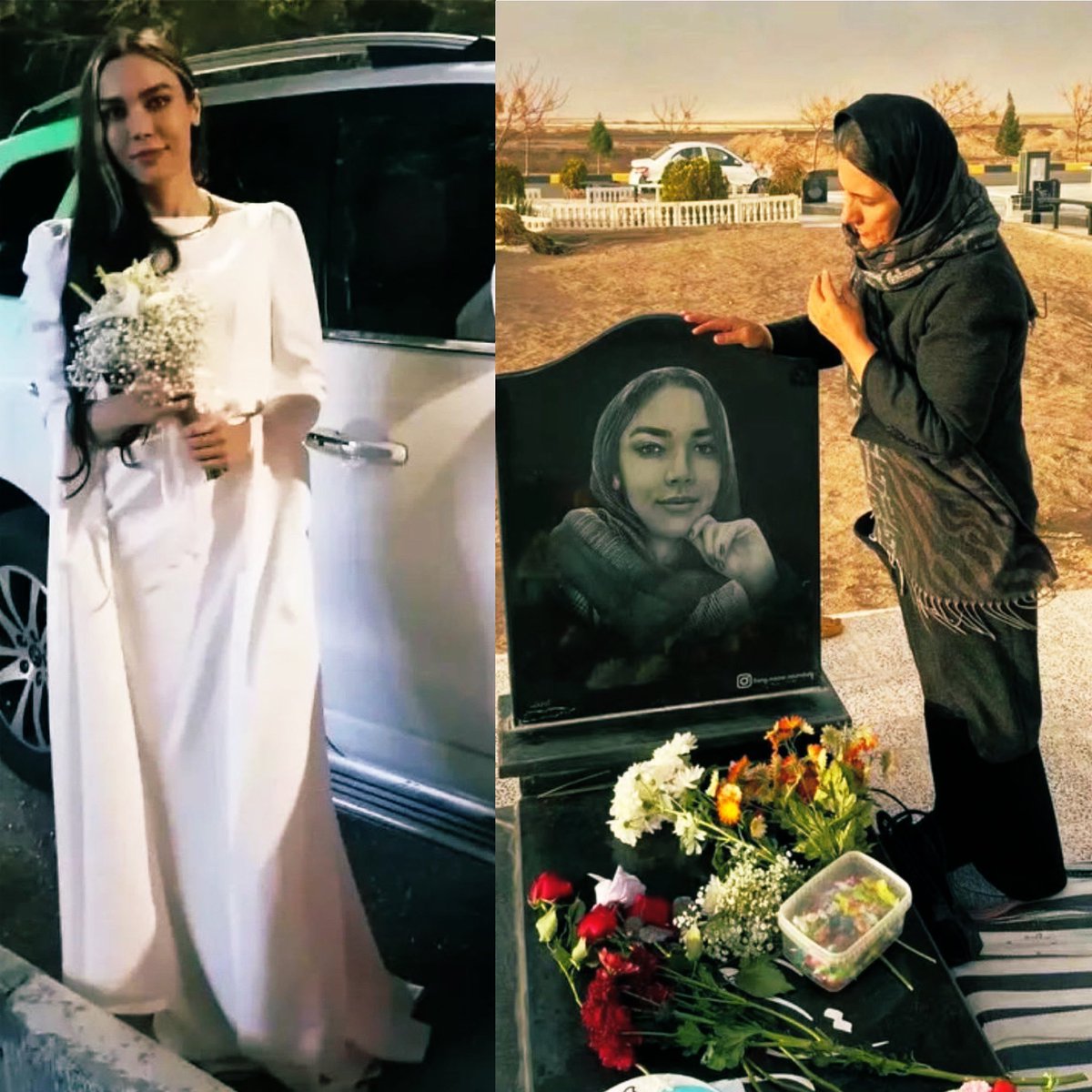 This is Maryam Arvin.
A lawyer who held the political prisoners in Iran.

She was killed by the Islamic Republic during “Woman Life Freedom” uprising.

The crying voice you hear in the video belongs to her mother, Tayebe Nazari, who was arrested alongside <a href="/nargesfnd/">Narges Mohammadi | نرگس محمدی</a> the Nobel