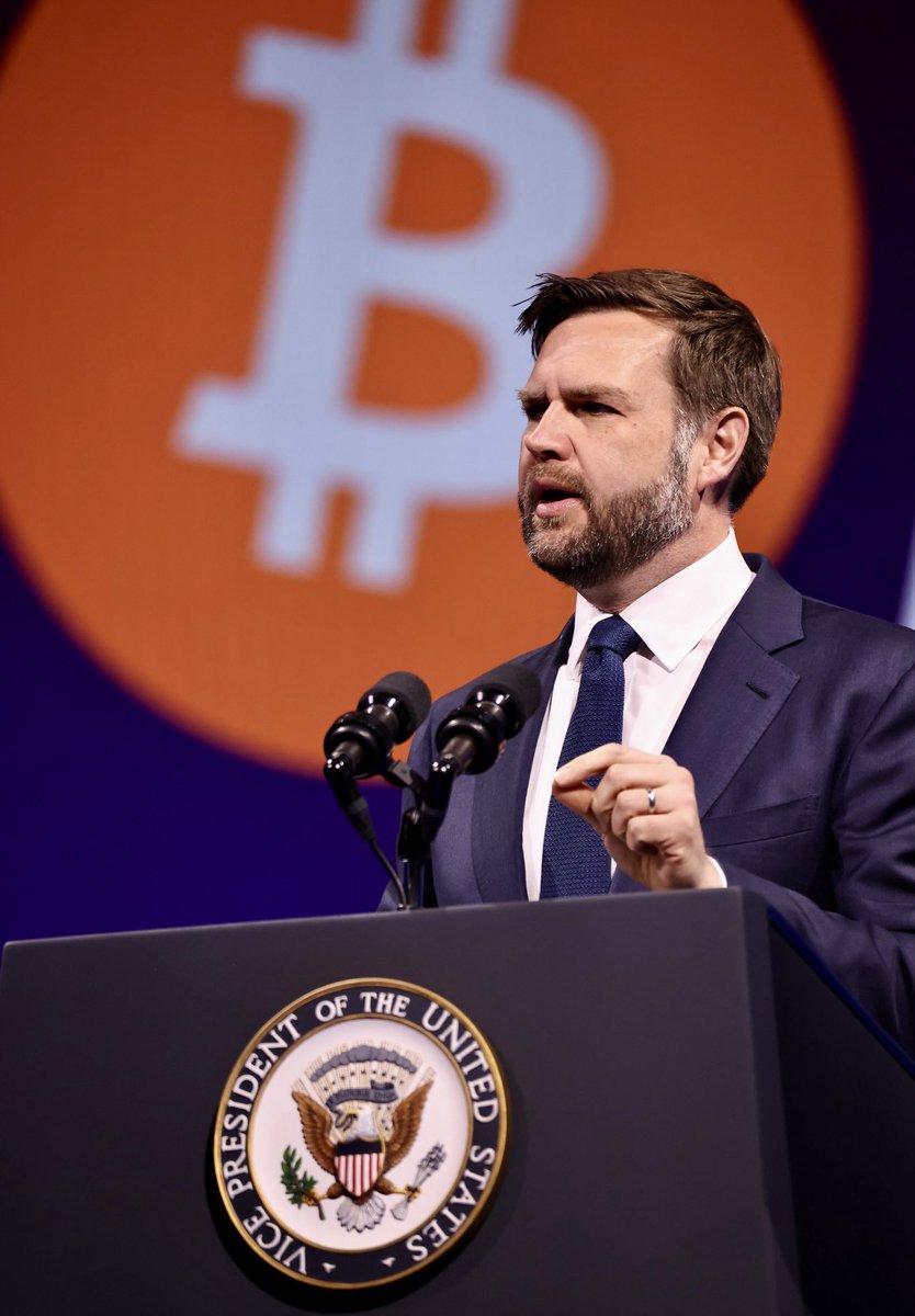 TheBitcoinConf's tweet photo. 🇺🇸 VICE PRESIDENT JD VANCE: #BITCOIN IS "A HEDGE AGAINST BAD POLICY MAKING FROM WASHINGTON" https://t.co/2MwmxTlPF4