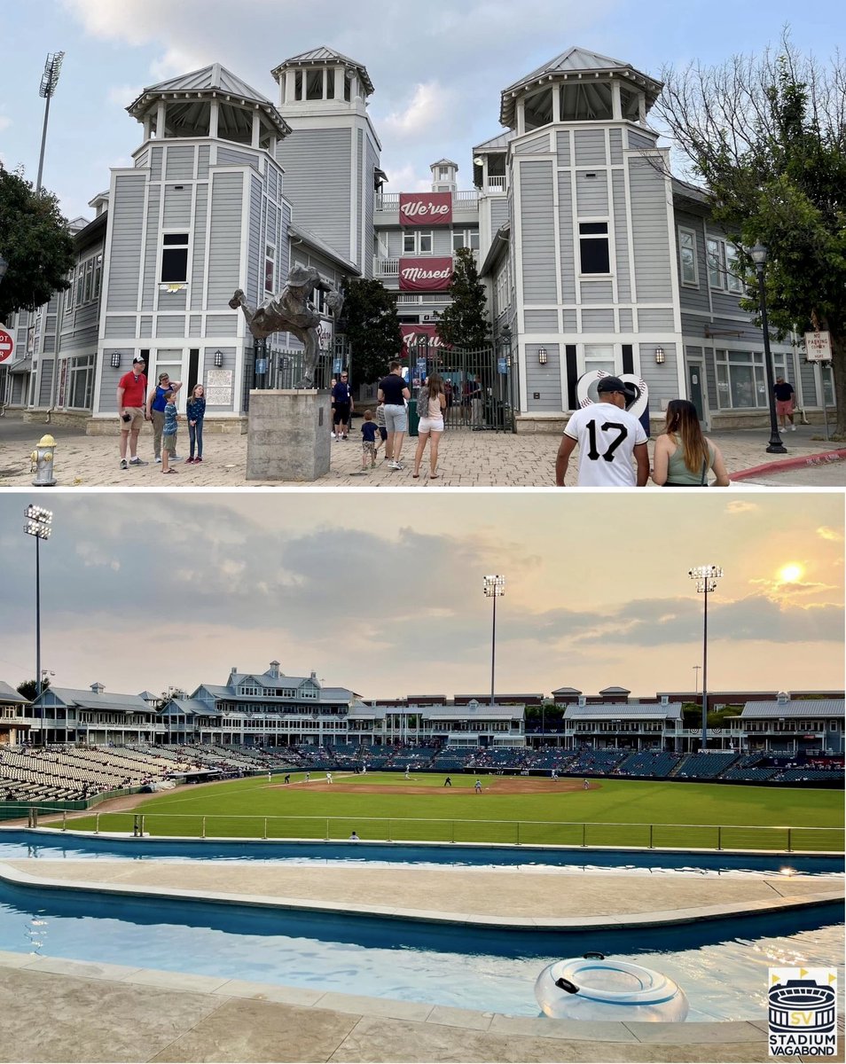 StadiumVagabond's tweet photo. 🏟️ Riders Field, Frisco, TX (2021)
⚾️ Home of the Frisco RoughRiders (AA Rangers)
Opened 2003 | Capacity 10,216

A truly unique MiLB park—wooden grandstand (often compared to Churchill Downs 🐎) and a lazy river in the outfield 🌊.

#RidersField #FriscoRoughRiders #MiLB #Ballpark https://t.co/FiTbllQ96t