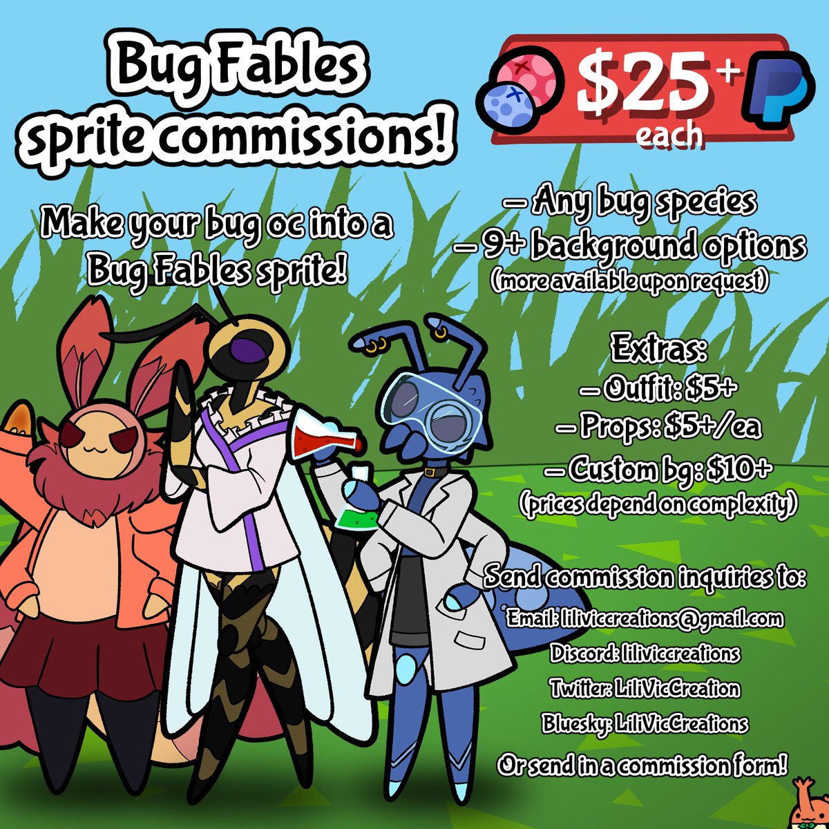 I can also do art commissions, but keep in mind that bigger projects will take me longer to complete as they will be worked on alongside fursuit commissions