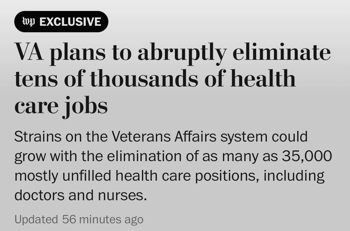 Total FAKE news. Under President Trump and Secretary Collins’ leadership the VA is putting more medical professionals in care providing roles and seeing veterans faster than ever. Wait times are down and veteran satisfaction is UP. But <a href="/washingtonpost/">The Washington Post</a> would rather report blatant