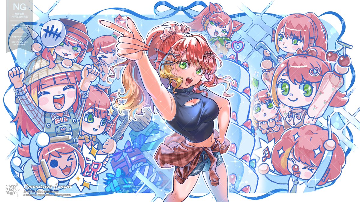 【委託展示】
感謝安安(＠/aan10294191) 的再次委託～
化身成遊戲角色這個想法真的很好玩！也畫了很想畫的多人構圖，魚魚看起來也很喜歡真的太好了💗～

🫑附上甜椒新官方帳號>>><a href="/paprikafactory2/">甜椒工房【香港Vtuber動畫社團】</a>