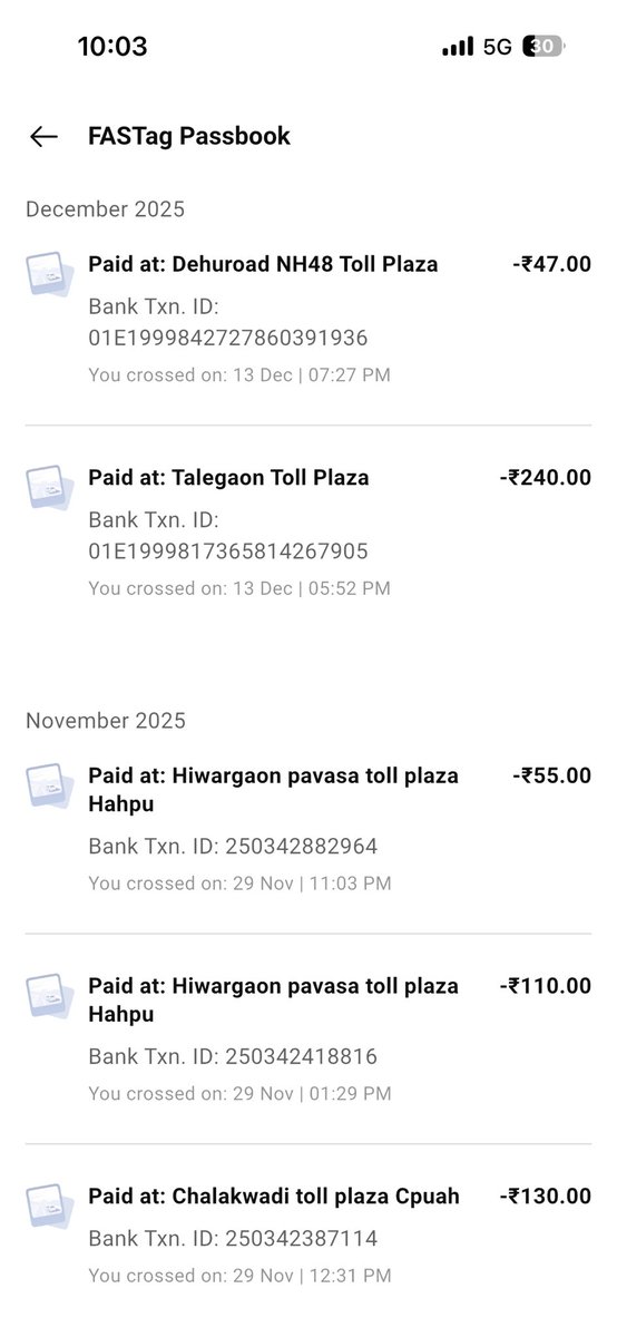 tusharlohe's tweet photo. @Dev_Fadnavis @CMOMaharashtra @NHAI_Official
Toll was supposed to not levy on EV vehicle but still is being charged inspite of no debit msg for toll https://t.co/tZapTvUfU9