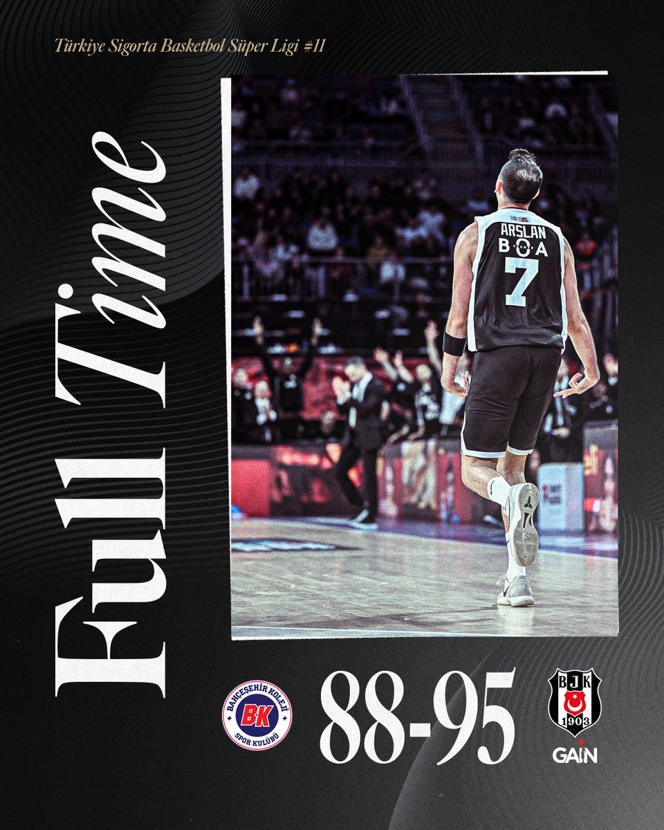 Deplasmanda rekora bir galibiyet daha ekliyoruz, 11'de 11 ile yola devam ediyoruz! 💪

Bahçeşehir Koleji 88-95 Beşiktaş GAİN | Maç Sonucu

#TheBlackEagleRises 🦅