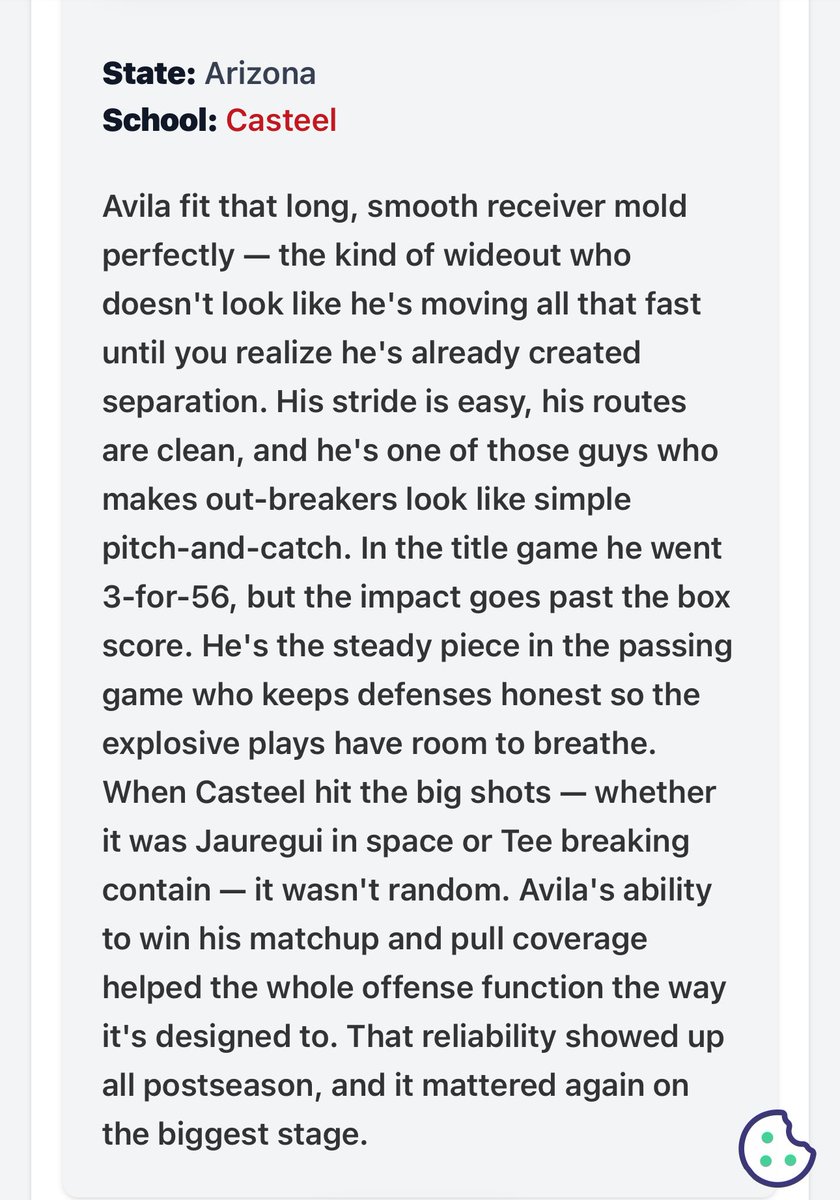 Eric “EJ” Avila 6’2” 185lbs WR/DB | Track tweet media