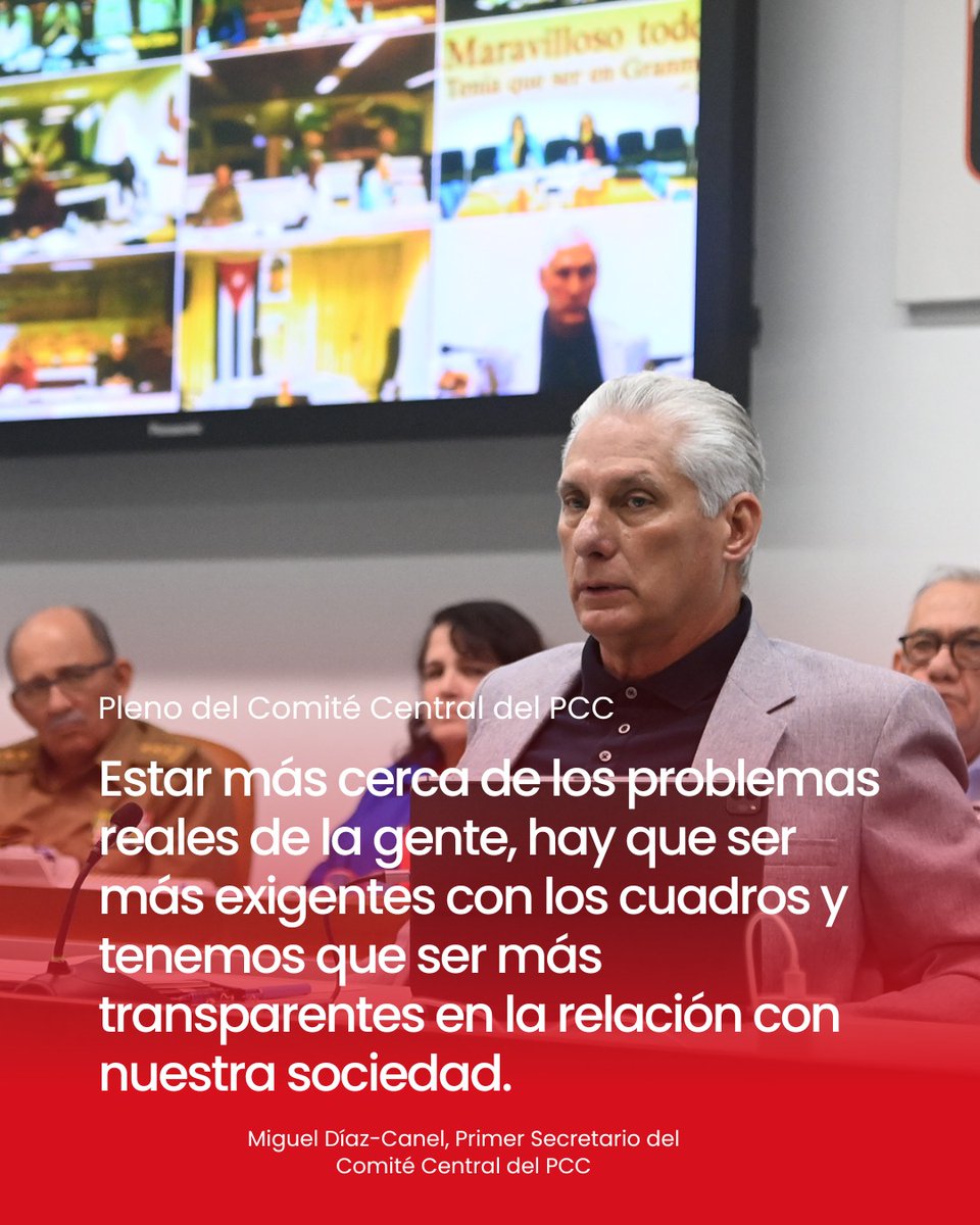 "Nosotros no nos podemos permitir en las condiciones actuales, y estoy hablando desde la actitud del Partido, desde el trabajo del Partido, que el burocratismo, el formalismo y la inercia sigan siendo frenos".

<a href="/DiazCanelB/">Miguel Díaz-Canel Bermúdez</a> 

#XIPlenoCC