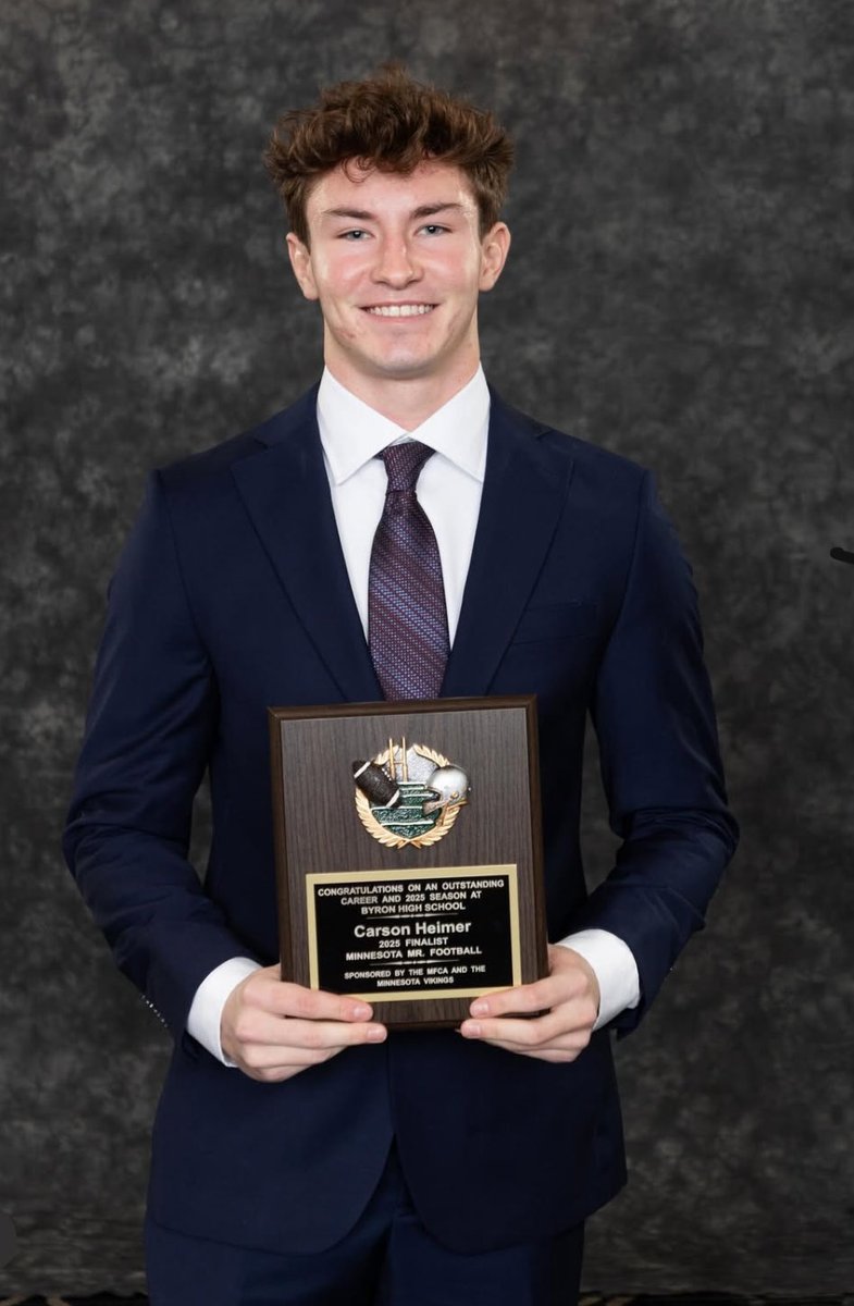 carson_heimer8's tweet image. Blessed to be a 2025 Mr.football finalist! 
@MinnStFootball @ByronMNFootball @CoachKubacki @CoachHalder