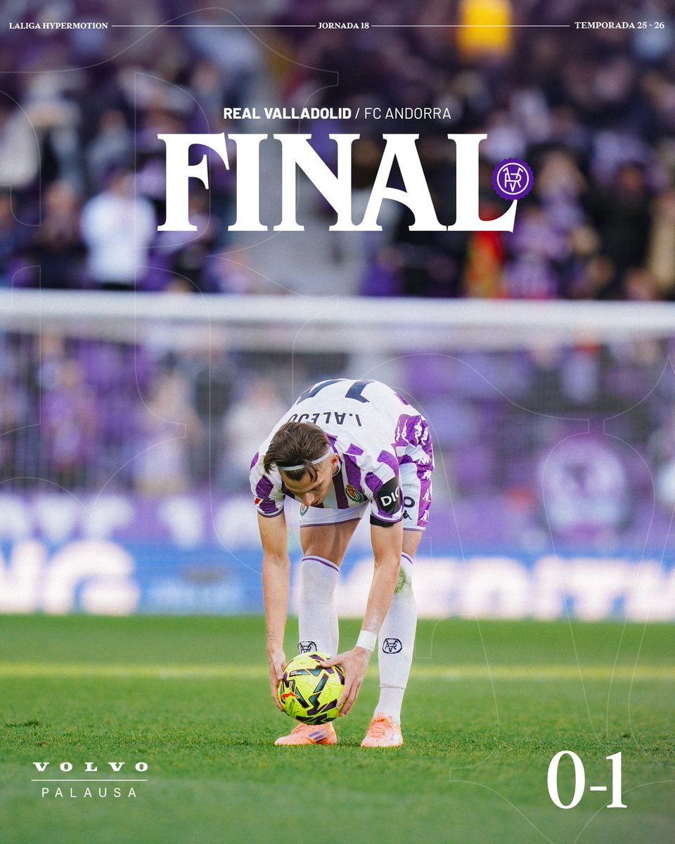 realvalladolid's tweet image. ⎾0✕1⏋  ▪  FINAL DEL PARTIDO

#RealValladolidAndorra    @VolvoPalausa