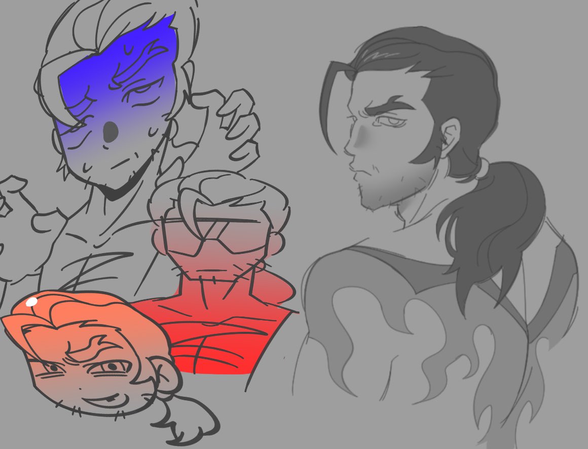 cheyvincible's tweet image. Geeked vs Locked In #flambae #dispatch #dispatchfanart