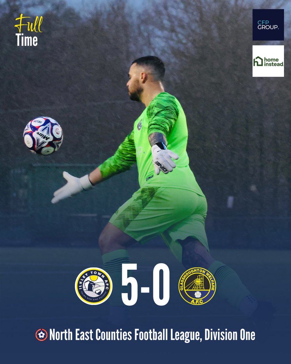 ilkleytown's tweet photo. FULL TIME

What a win for the men’s first team, 5-0 against Glasshoughton Welfare!

A brace from Luke Baldwin, plus goals from Prince Attakorah, Mark Hoban and Harry Miles secured a comfortable win.

On to Tuesday in the County Cup!

🟡🔵 https://t.co/DxSP1YXReH