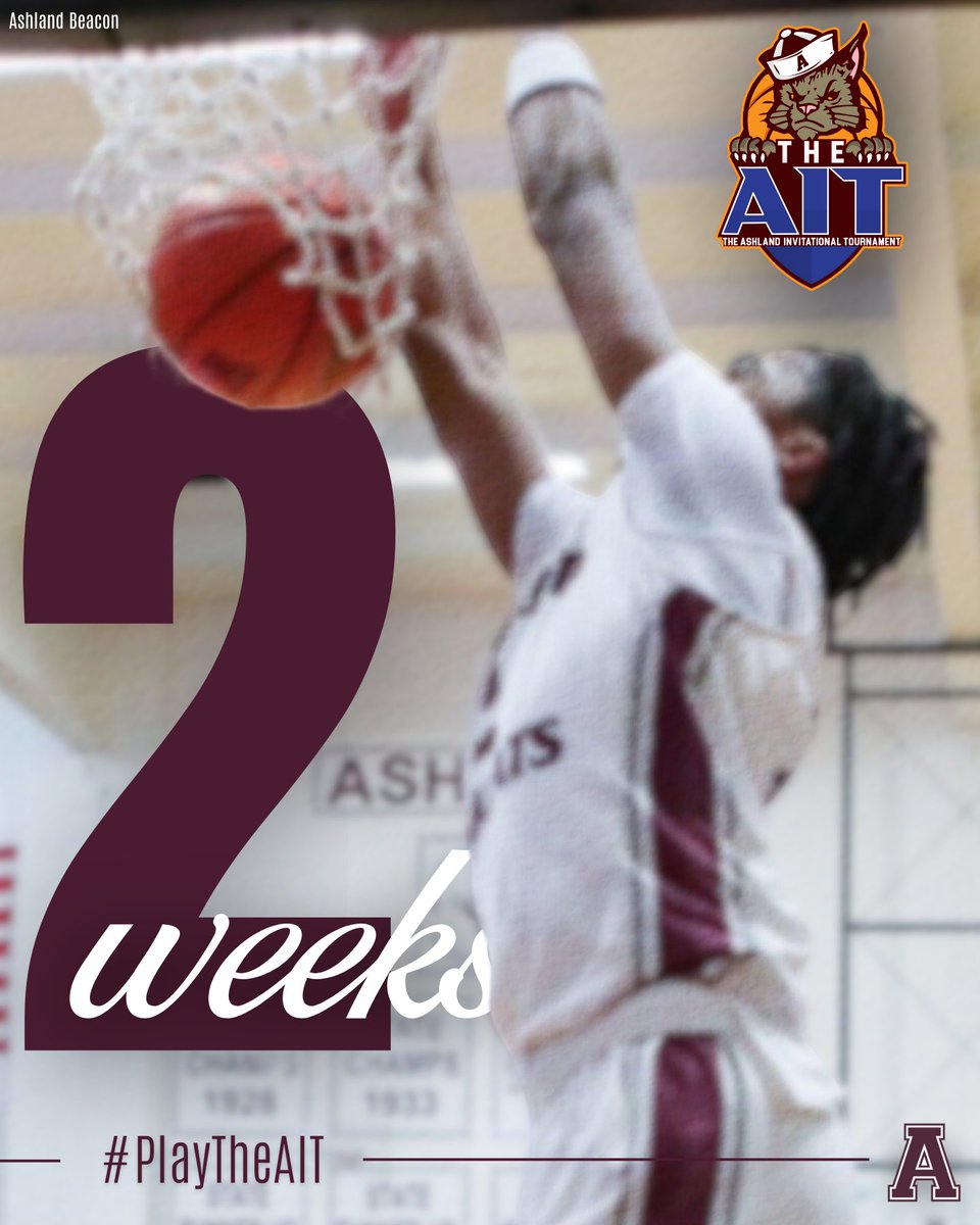 The clock is ticking ⏰ 
70th Annual Ashland Invitational Tournament tips off in 14 days! 
#PlayTheAIT #AIT70