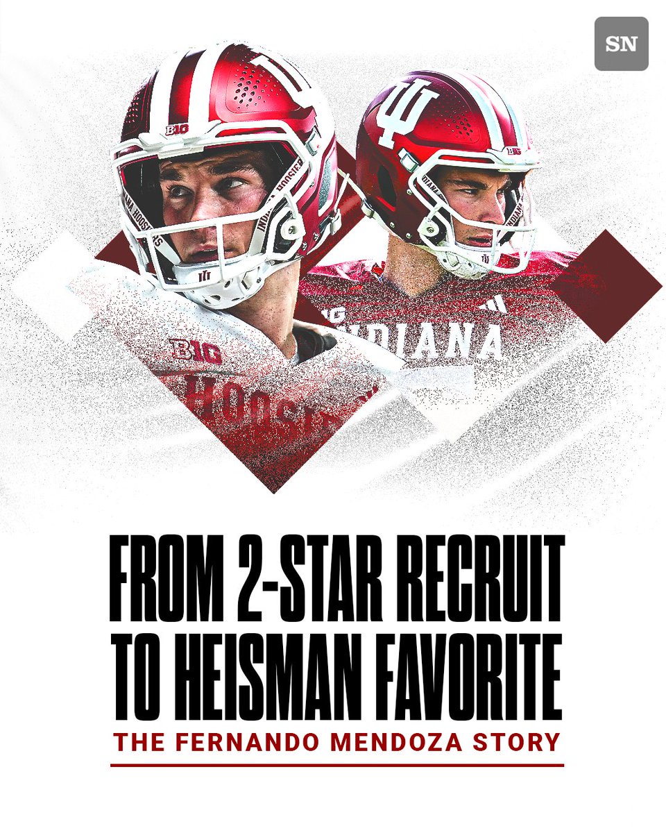 2-star recruit ➡ Heisman favorite 👏

More on Mendoza's road to a potential Heisman win: sn-now.com/2star2heisman