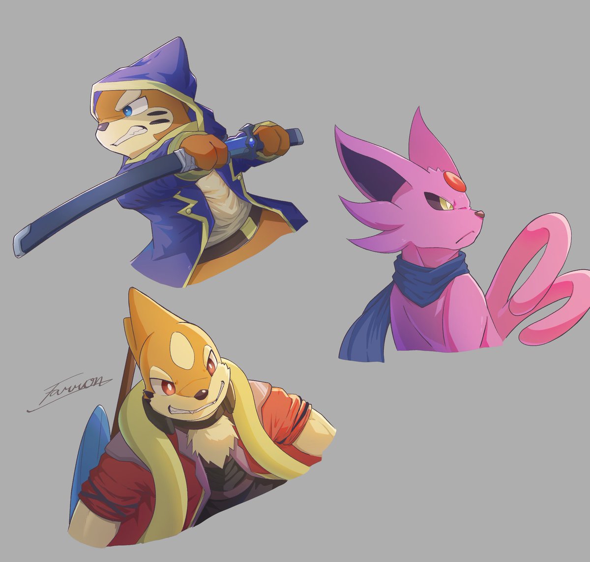 PunnyRodent's tweet photo. Been busy the past few weeks so can barely get many drawings done. Here's some pokedoodles in an art style thats much quicker to do 🥲

#Pokemon #Buizel #Floatzel #Espeon https://t.co/9hZtAlqdQ3