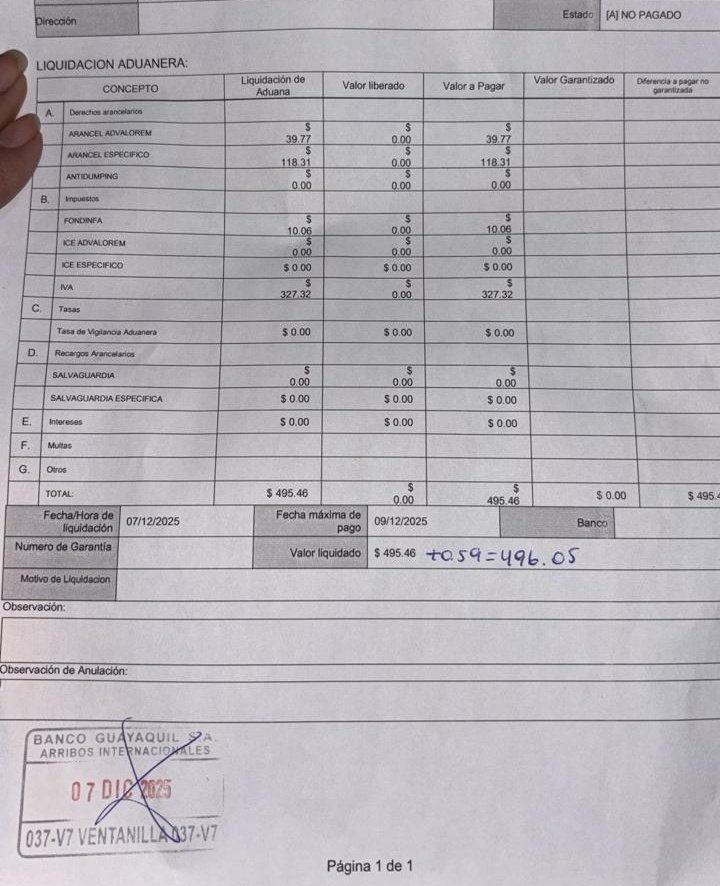 Si sales con dinero en efectivo y te pasas del valor pagas impuesto.
Si compras con tarjeta pagas impuesto.
Si entras a Ecuador y te revisan, pagas impuesto.
Te piden factura a tu nombre, todos sabemos que en EEUU no te dan así.
Lo peor de todo este asalto son sus estúpidas tasas