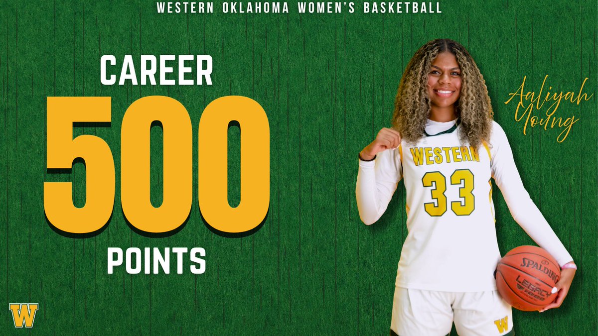 WesternOK_WBB's tweet photo. After scoring 10 points vs SCU JV, So. @aaliyah_young23 surpassed the 500 Career points milestone! Congratulations, Aaliyah! 

#DubsUp https://t.co/F4C6prQtKB