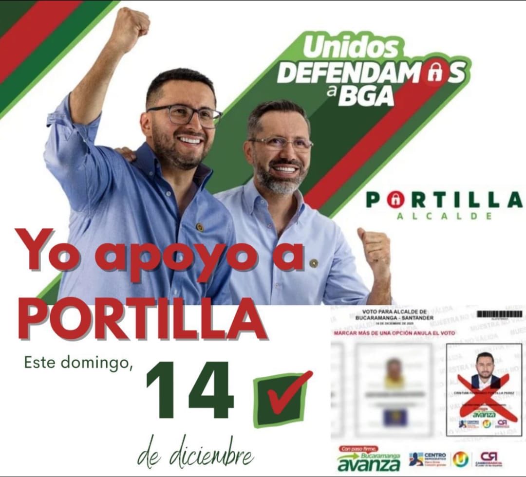 NstorCastroNei3's tweet photo. TODOS 💛💚💛 acompañando con nuestro VOTO 🗳️ por Cristian Portilla - Alcalde de Bucaramanga #PortillaAlcalde BUCARAMANGA BONITA OTRA VEZ. https://t.co/aQShoLCgjQ
