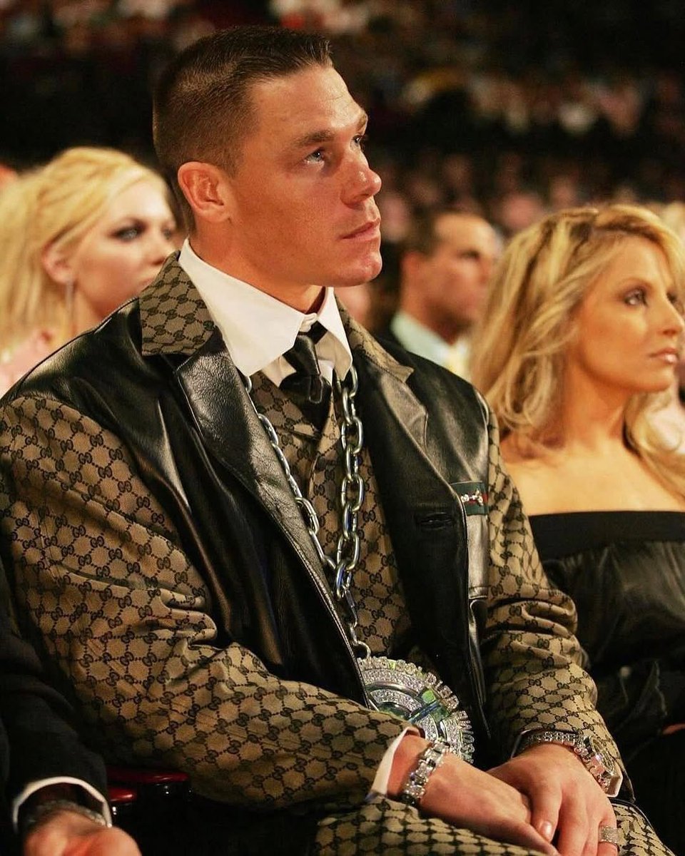 Nothing beats John Cena’s custom Dapper Dan Gucci suit &amp; vest from the 2005 WWE Hall of Fame ceremony 🔥