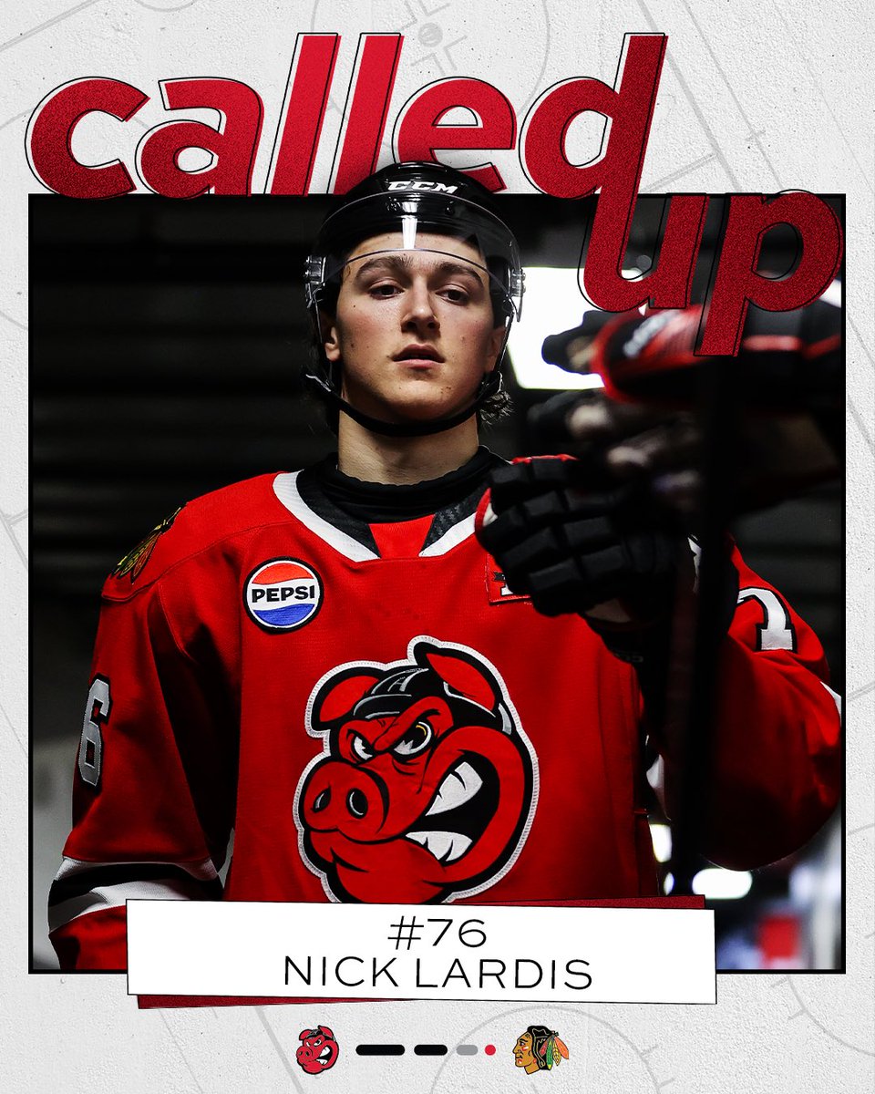 LARDIS TO THE SHOW‼️

The <a href="/NHLBlackhawks/">Chicago Blackhawks</a> have recalled forward Nick Lardis. 

📰: shorturl.at/AwW5u