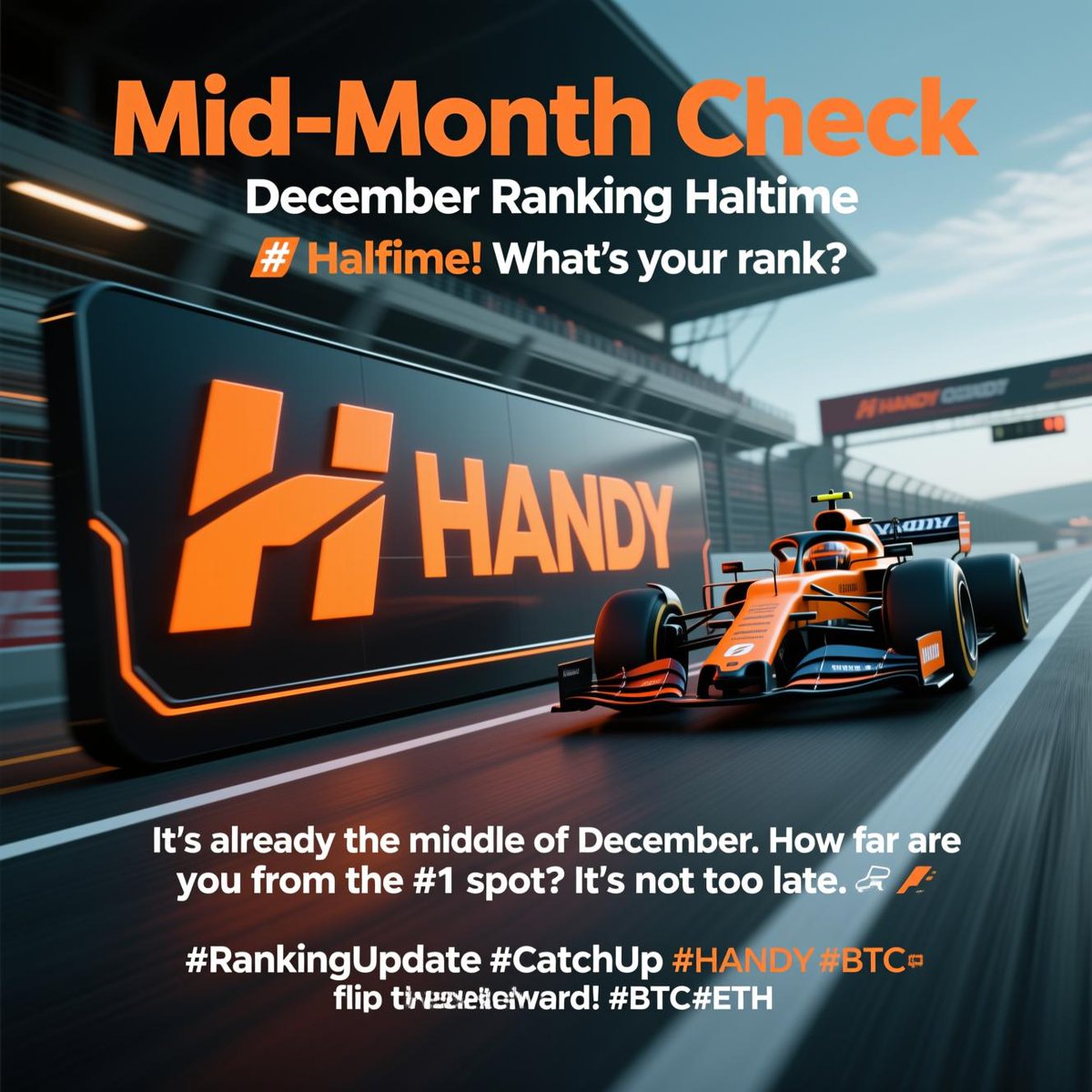 HandyProject's tweet photo. HANDY PICK 
Mid-Month Check
December Ranking Halftime.
🏁 Halftime! What’s your rank?
It's already the middle of December. How far are you from the #1 spot?
It's not too late. Grind this weekend and flip the leaderboard! 🏃‍♂️💨
#RankingUpdate #CatchUp #HANDY #BTC #ETH #BSC #BNB #SOL #XRP #GOATIndiaTour
