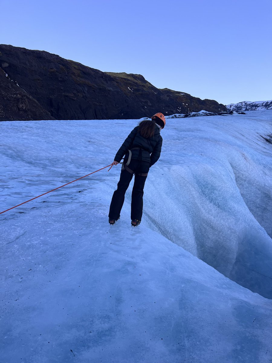 GeographySTM's tweet photo. Our sunrise glacier hike over Katla - what an amazing experience 🌋❄️🥾🌅 https://t.co/i4JT05kw0W