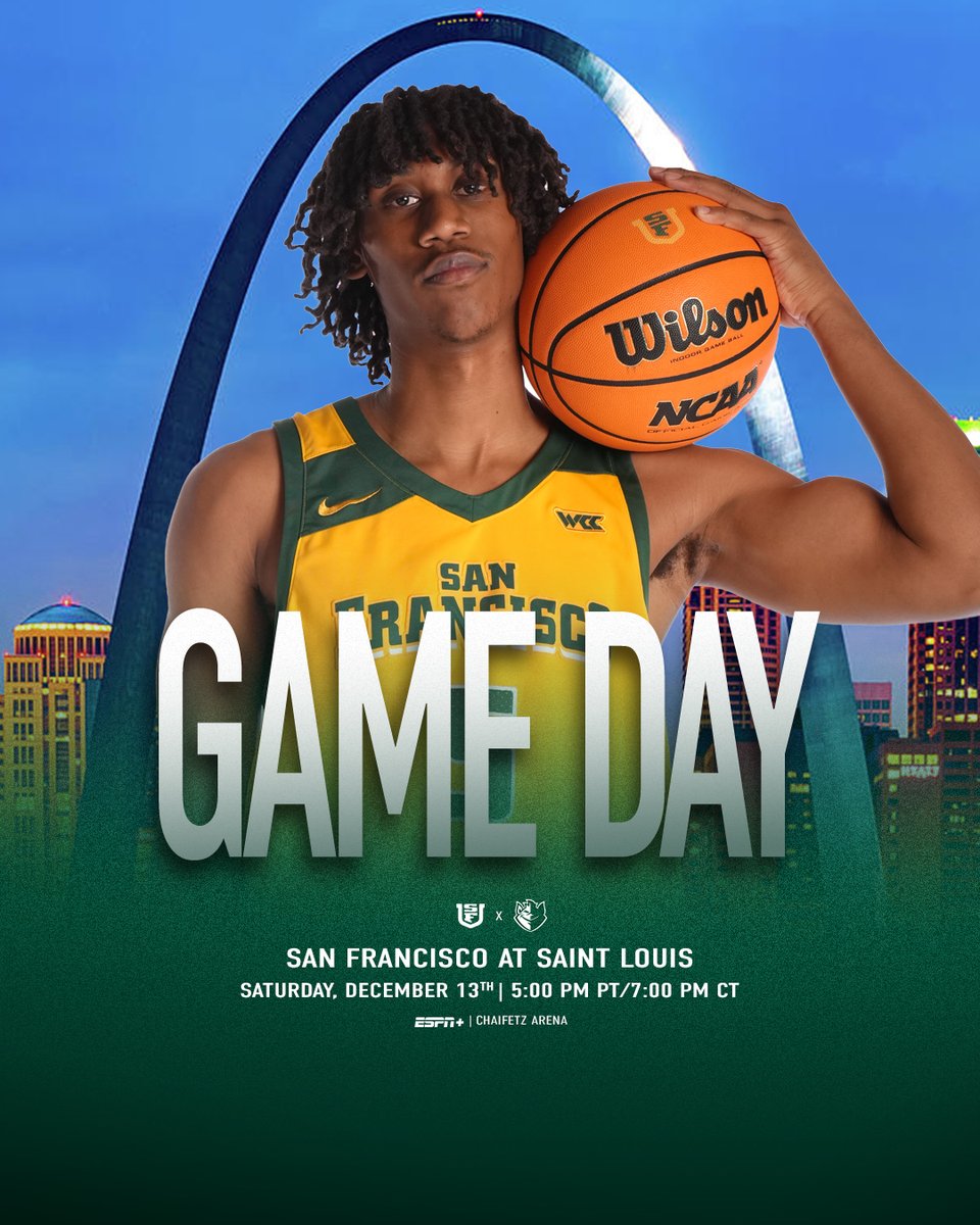 USFDonsMBB's tweet image. Saturday night in St. Louis 🤟

🆚Saint Louis
⏰5:00 pm PT/7:00 pm CT
📍Chaifetz Arena
📺: shorturl.at/MJCfh
🎙️: shorturl.at/SkEYT
📊: shorturl.at/HKkHD

#USFDons | #WCChoops