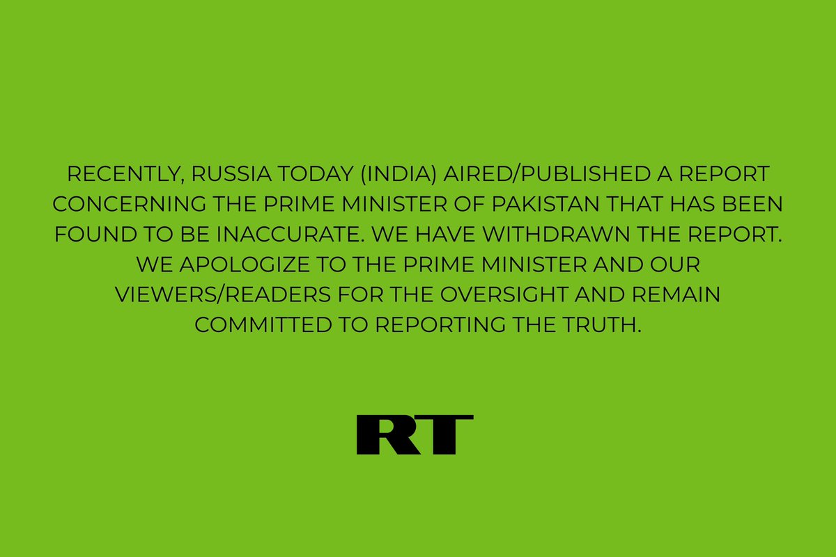 <a href="/RT_com/">RT</a> OFFICIALLY APOLOGIZES FROM PAKISTAN 🇷🇺 🤝 🇵🇰