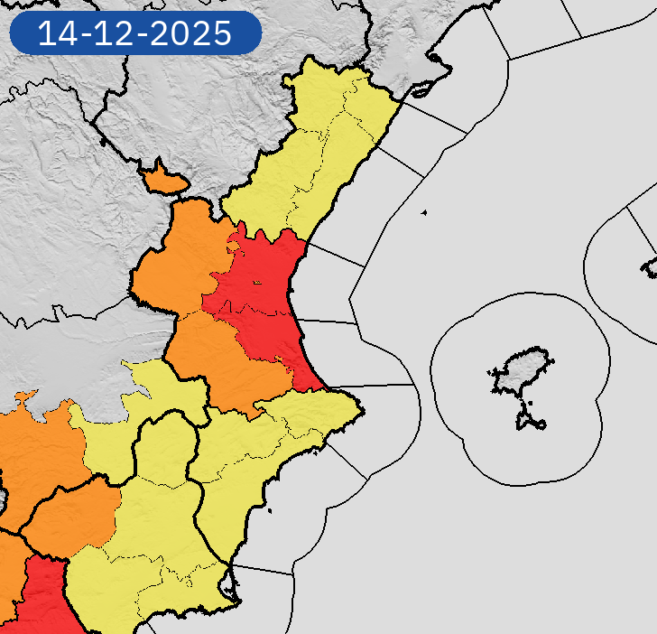 13/12 18:42 AVISOS MAÑANA | Comunitat Valenciana: tormentas y lluvias. Nivel máximo de aviso: rojo.
Actualizaciones en aemet.es/es/eltiempo/pr…