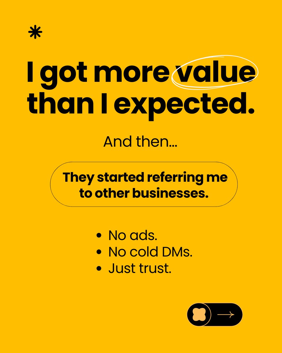sathyapriyajd's tweet photo. That moment reminded me of this truth:

When you focus on results and trust, clients don’t just pay you, they refer you.

Now, they’re recommending me to other businesses they know.

That’s real growth.
That’s relationship-based marketing.

https://t.co/CrUG2N6sKU https://t.co/F8TUaCKqEb