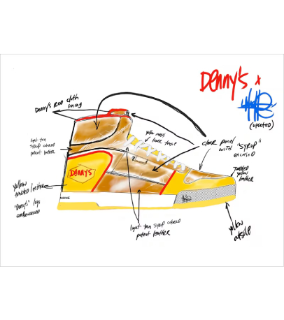 Dexerto's tweet image. Denny’s just revealed Sticky Kicks, $195 sneakers filled with real syrup

The limited-edition shoes drop December 17 for National Syrup Day