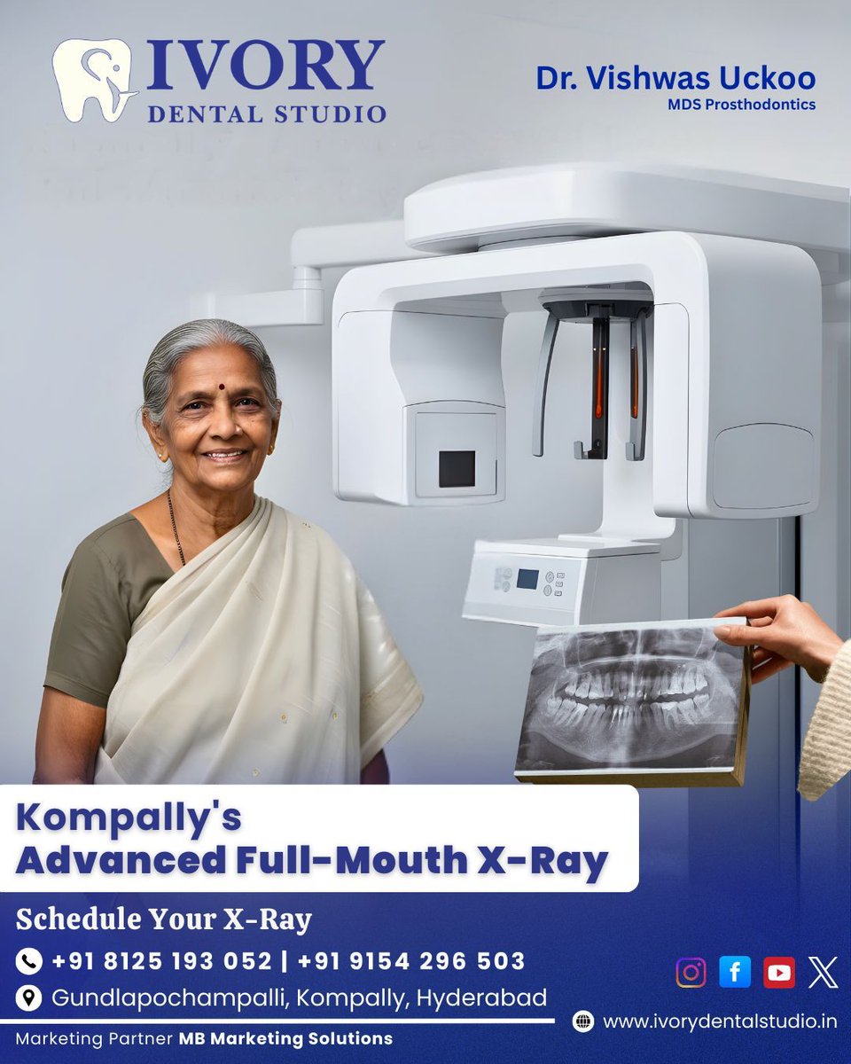 ivory_dental_'s tweet image. Advanced full-mouth dental X-ray for accurate diagnosis and better treatment planning.
Safe, fast &amp;amp; reliable imaging at Ivory Dental Studio.

📍 Kompally
📞 8125-193-052 | 9154-296-503
🌐 ivorydentalstudio.in

#DentalXRay #KompallyDentist #OralHealth