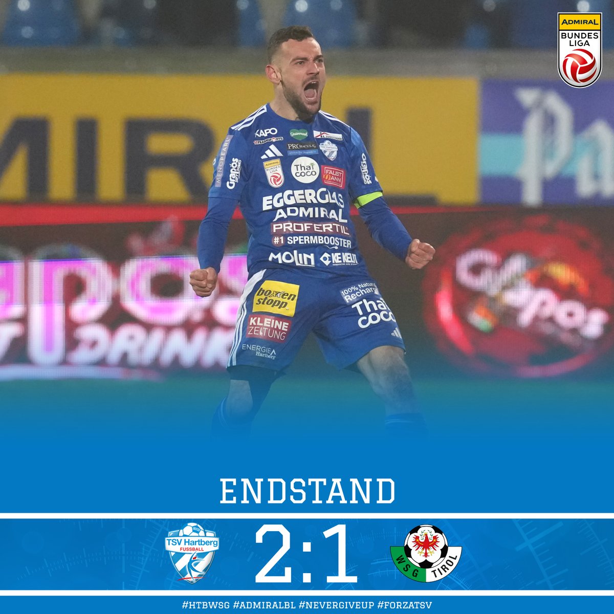 tsv_hartberg's tweet photo. JAAA!!! HEIMSIEG!!!!!!! 💪💪
Die drei Punkte bleiben in Hartberg! 💙

#htbwsg #forzatsv #nevergiveup https://t.co/ccUHuBZl1h