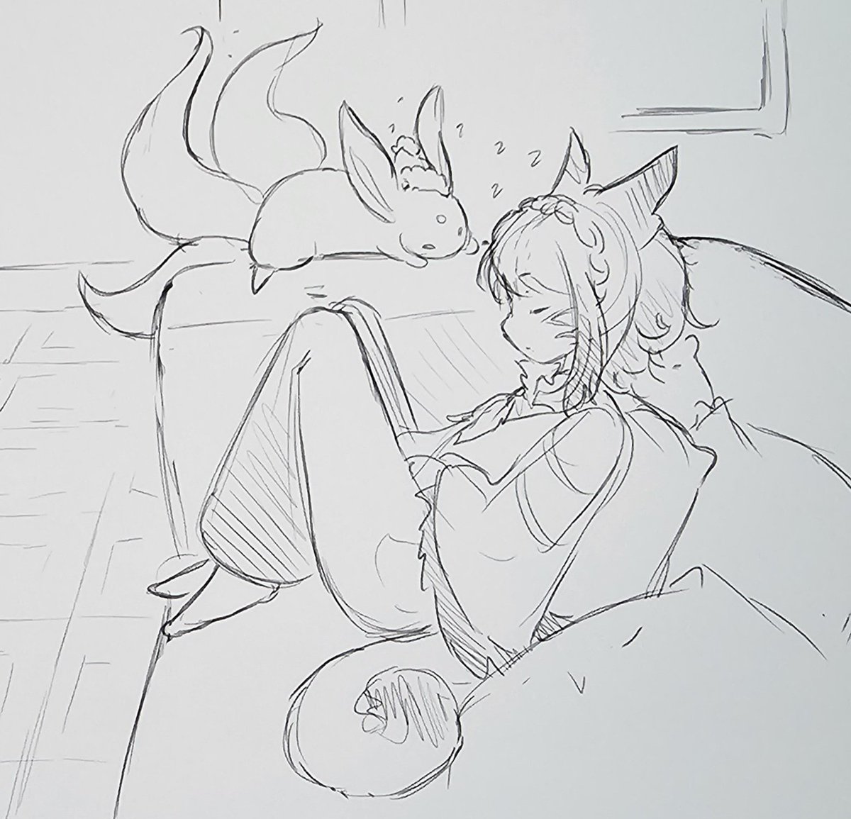 UntangledTangle's tweet image. Movink 14 is amazing for lil sketches aaaaa have one of my lil FFXIV girls snoozing