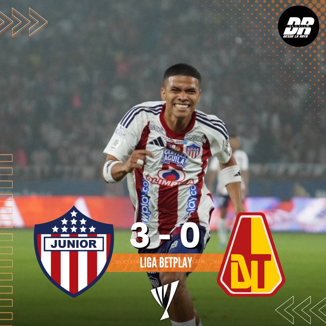 EL TIBURÓN TOMA LA VENTAJA EN LA FINAL ✅

Por el partido de ida de la final de la liga BetPlay, Junior de Barranquilla recibió a Deportes Tolima en el Estadio Metropolitano. El encuentro finalizó 3-0 a favor del conjunto Tiburón.

📸: <a href="/JuniorClubSA/">Junior FC</a>