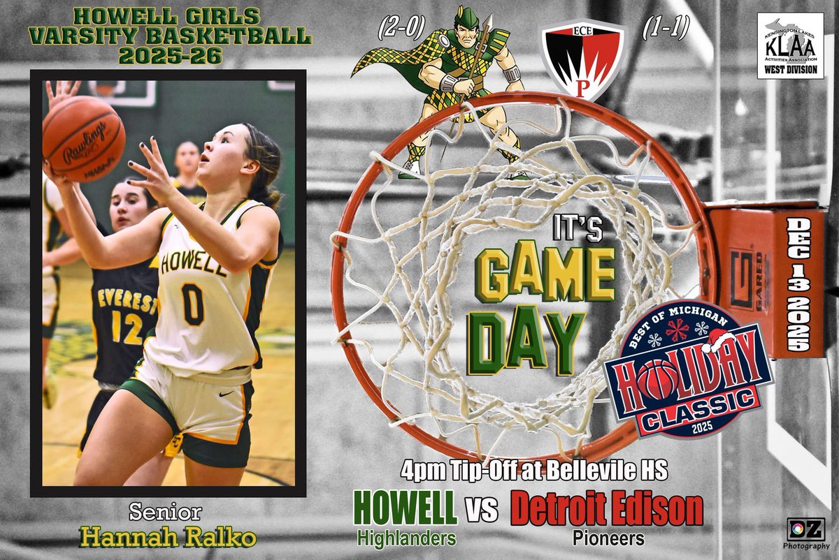 HowellHoops's tweet image. Thanks Dan Zeppa for the awesome game day graphic! See you all today at 4:00PM Go green 💚💛