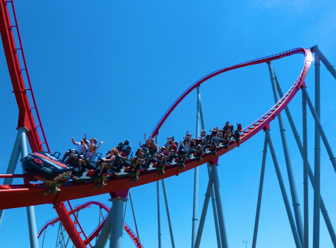 #25DaysOfCoasters RCX Top 125 Rank Day 10: 76 &amp; 75, first traditional hyper coasters of the rank!

76. Candymonium - Hersheypark
Make: B&amp;M, Model: Hyper
Opened: 2020

Could this end up being the last (real) B&amp;M Hyper ever? I sure hope not, but to me the newest one is also the