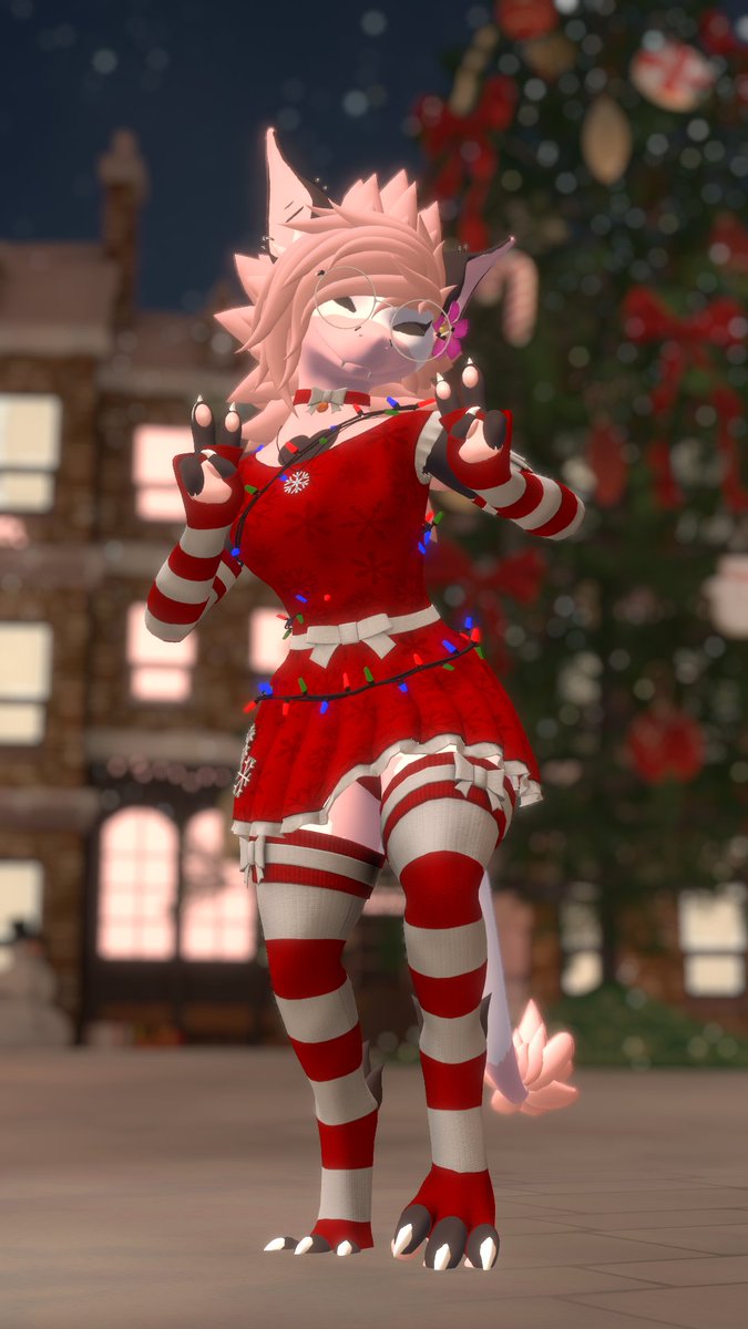 FloofIts's tweet image. Rate my Xmas outfit 🎄✨
Festive fit check: candy-cane stripes, cozy red dress, and a little extra sparkle.
Be honest—what are we giving it? 🎅❄️